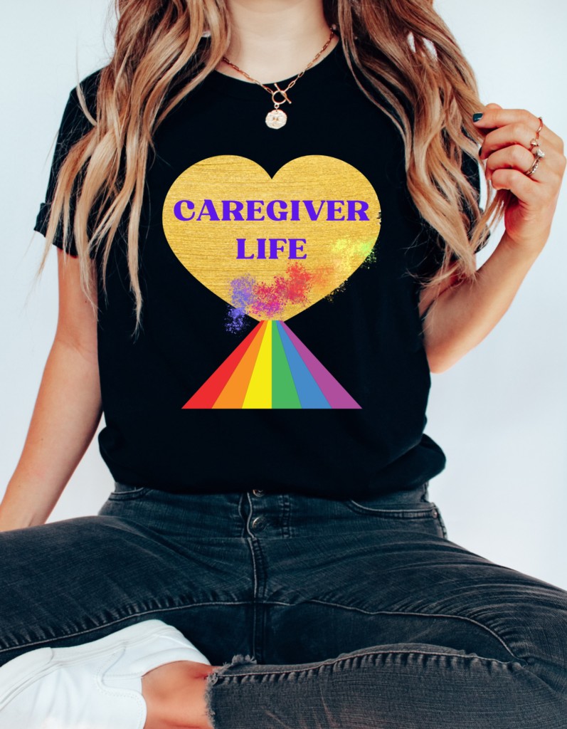 Tshirt Gold Heart Caregiver life